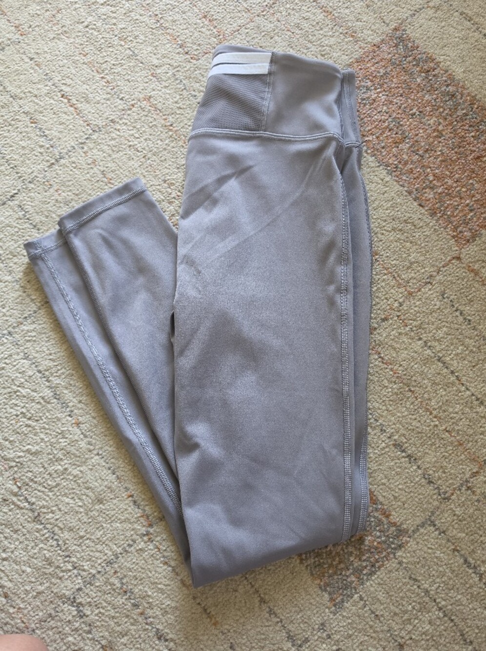 Motions Gray High Rise Mesh Accent Athletic Leggings Size Small